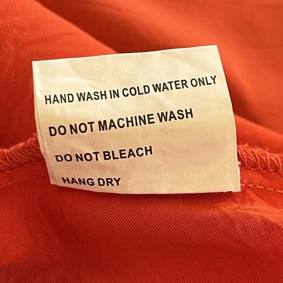 Luna Moon Short Sleeve Blouse Shirt Womens Small Orange Embroidered Vneck - Picture 9 of 9